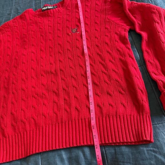 Vintage Ralph Lauren Polo Golf Sweater Large Cotton Cable Knit Preppy Size XL - Picture 5 of 8
